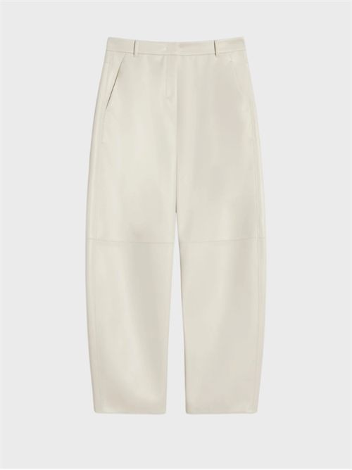 Barrel-leg coated fabric trousers with leather-style detailing S' MAX MARA | 2619781031600001